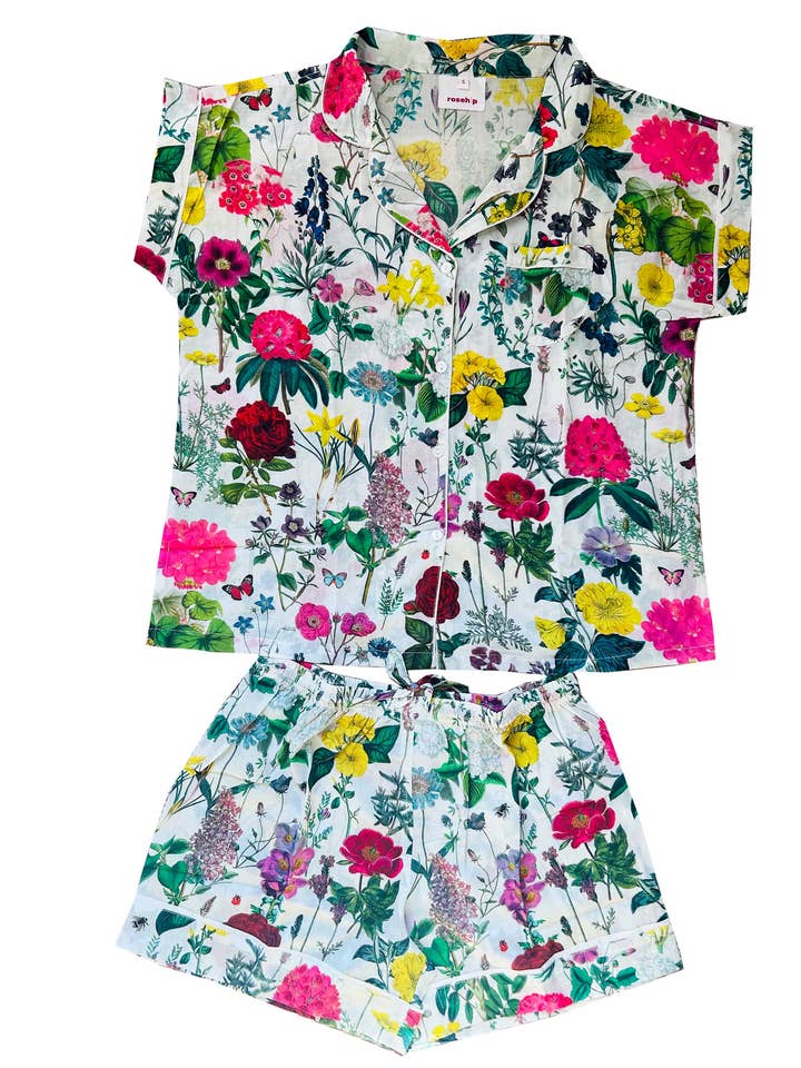 Short Pyjama Set - Cottage Garden for wholesale by Rosehip Design