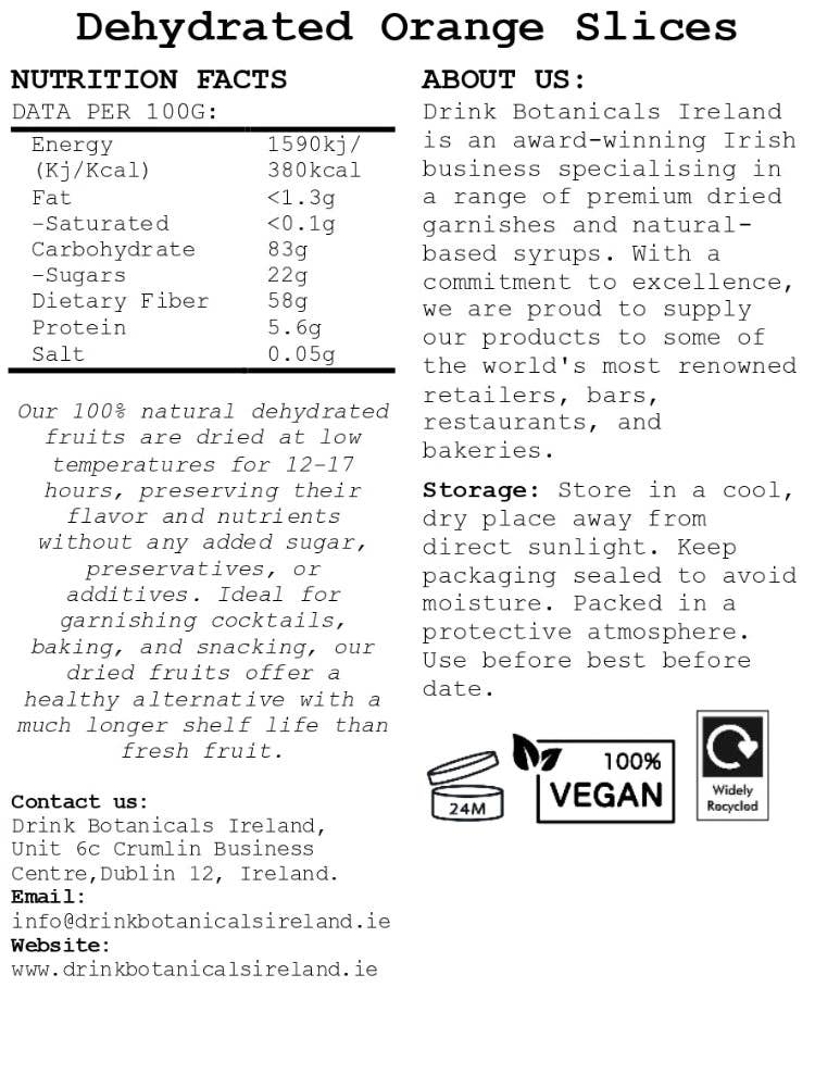 Drink Botanicals Ireland - Venta al por mayor Fruta deshidratada - Rodajas de naranja deshidratada8