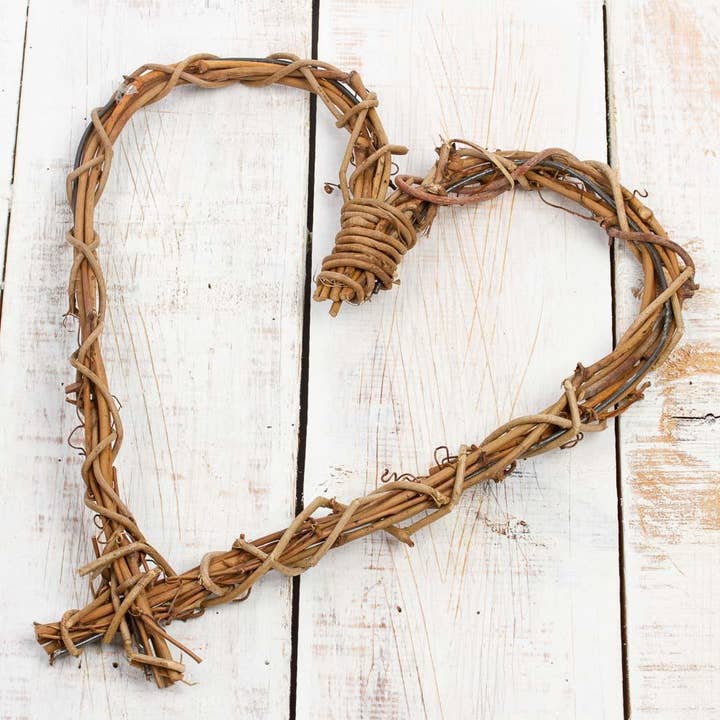 Factory Direct Craft - Wholesale Wreath - 12" Natural Grapevine Heart Wreath - Rustic Vine Twig Decor5