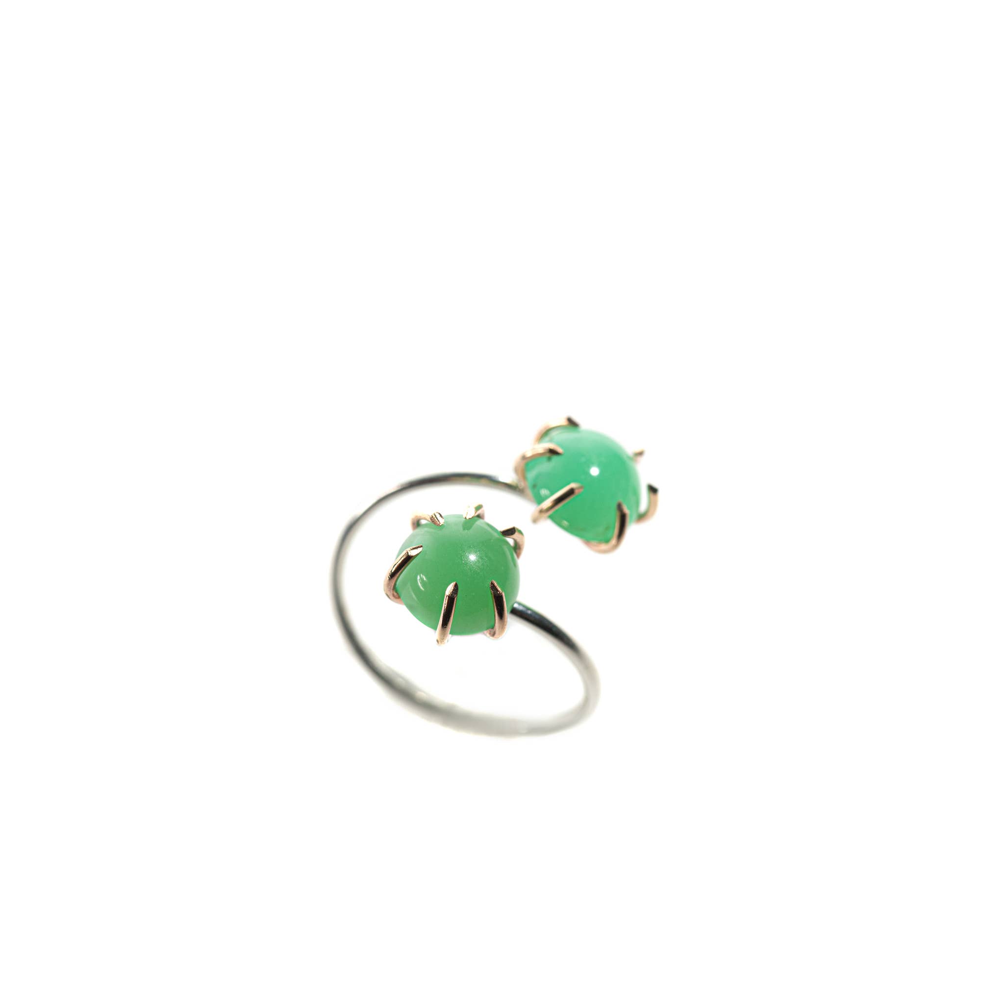 Made Designs - Wholesale Single Stone/Solitaire Ring - 14K Gold Filled Chrysoprase Stone Infinity Ring0