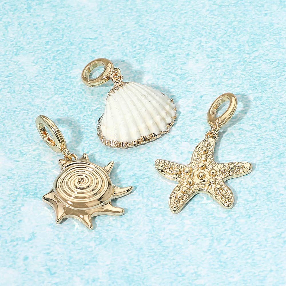 Sensibling Corp. - Wholesale Individuele bedel/hanger - 3ST - Schelp Zeester Hanger Set3