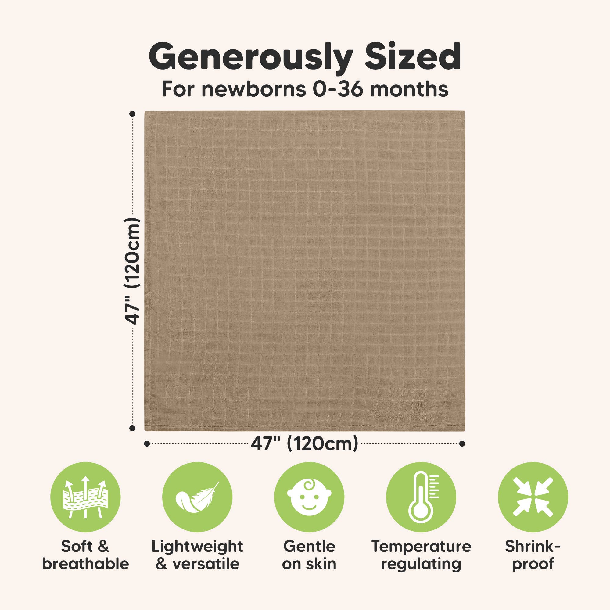 Spice KeaBabies Lumi Muslin Swaddle Blankets for wholesale on Faire2