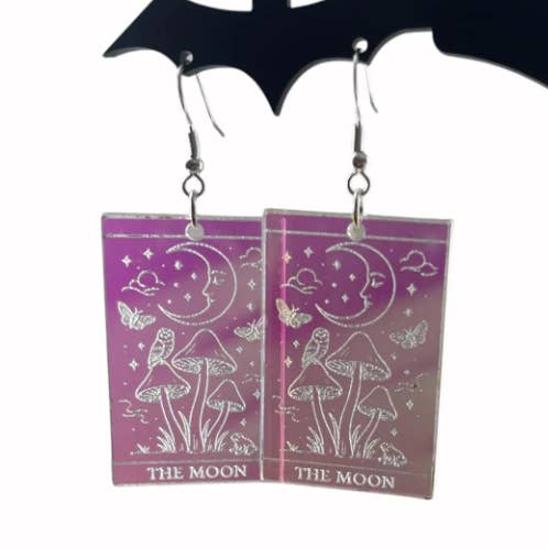 Iridescent Tarot Card Earrings for wholesale by Cherry Moonlight Co