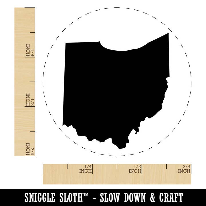 Ohio State Silhouette Self-Inking Rubber Stamp for Stamping Crafting Planners for wholesale by Sniggle Sloth