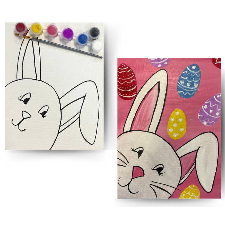 Easter Bunny - DIY Canvas Paint Kit - Includes Paint & Brush for wholesale by Painted Grape