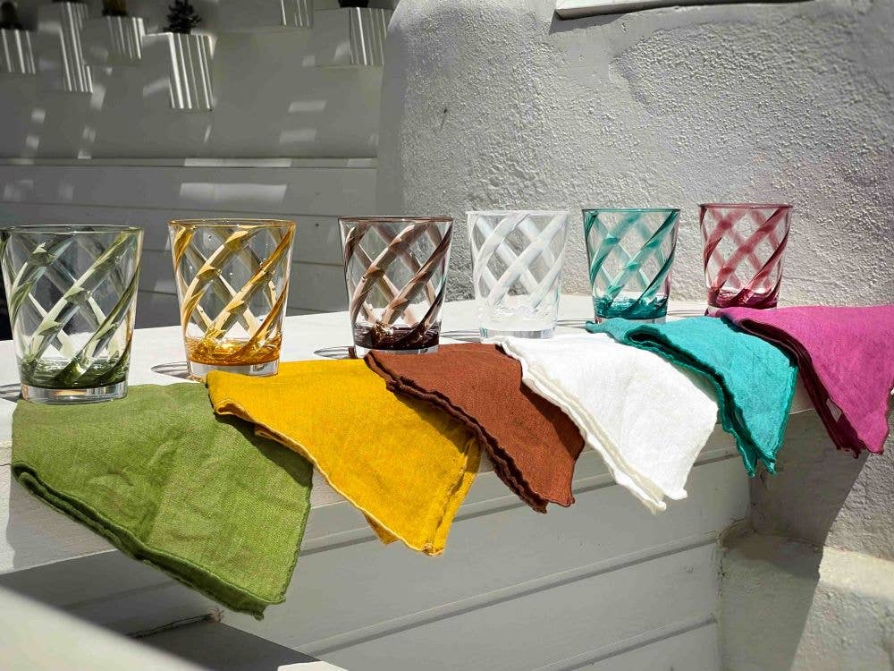 Fiorirà un giardino - Wholesale Drinking Glass/Cup - Green Transparent Spiral Methacrylate Glass D9 H11 cm3