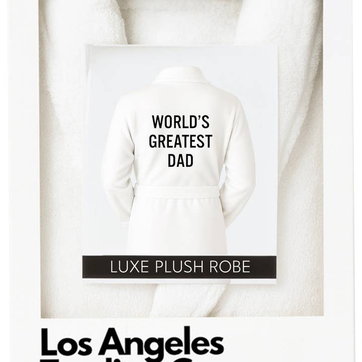 Luxe Plush Robe - World's Greatest Dad for wholesale by Los Angeles Trading Company