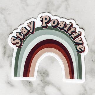 Stay Positive Boho Rainbow Sticker - Dishwasher Safe for wholesale by Kara Eads Creates