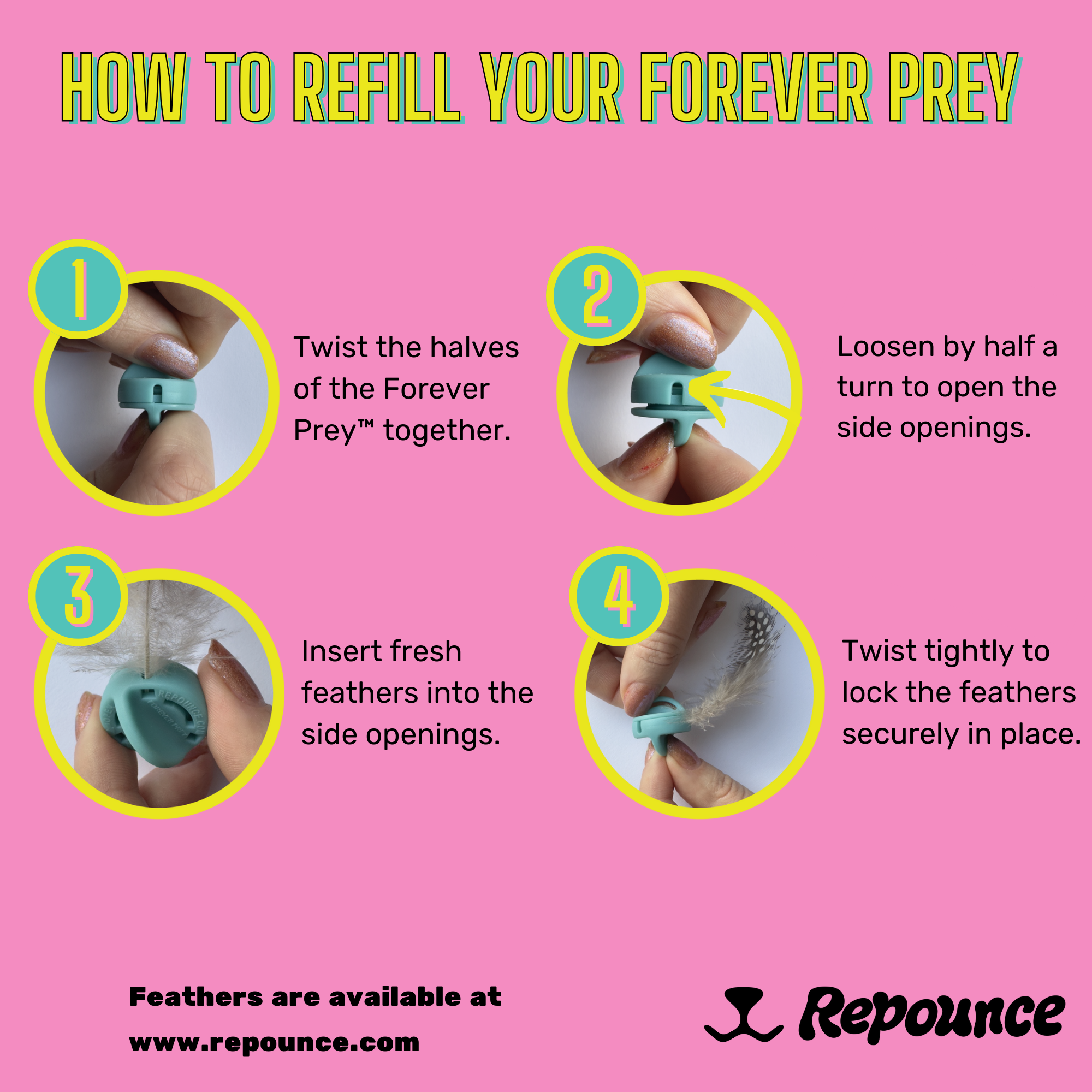 Repounce - Wholesale Pet Toy - Cat - Forever Prey™ - World's First Refillable Feather Toy5