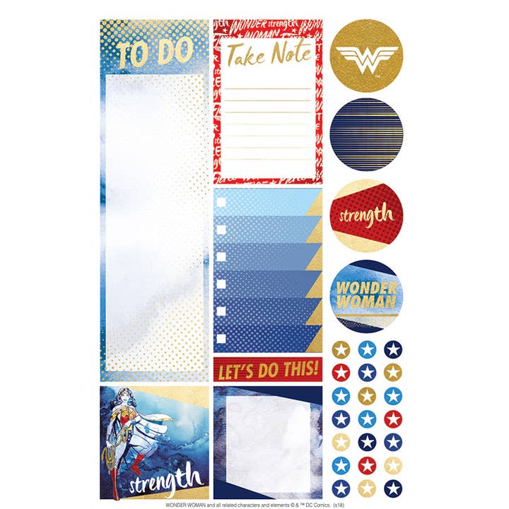 Paper House Productions - Wholesale Sticker - Wonder Woman Weekly Planner Sticker Pack