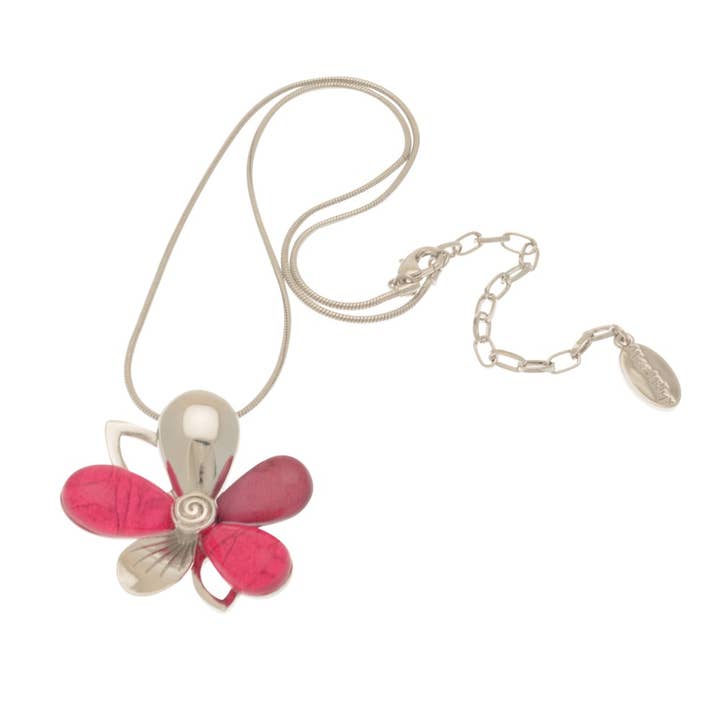 Fuchsia Pink Flower Necklace for wholesale by Miss Milly Limited