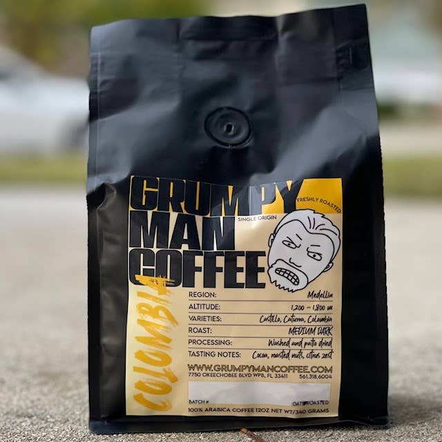 Colombia Coffee Beans Fresh Roasted Medium Dark Roast for wholesale by Grumpy Man Coffee Roasters