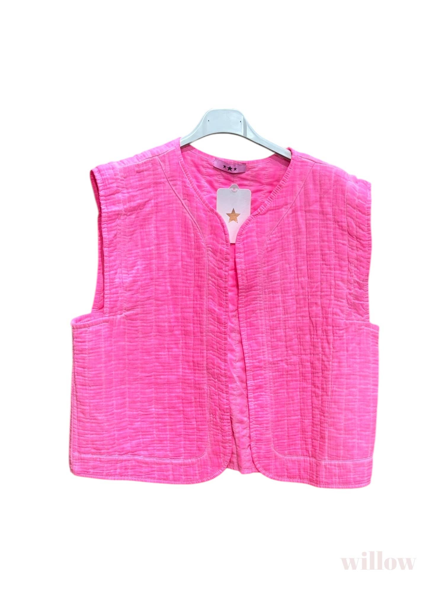 Moonsun – wholesale Väst - Dam – #5232 ärmlös väst i bomullsgaze2