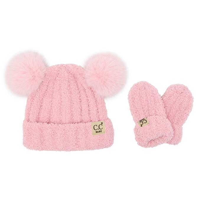 Hana - Wholesale Newborn/Knit Hat - Baby - C.C Baby Cozy Yarn Hat and Mitten Set Winter Hat Set