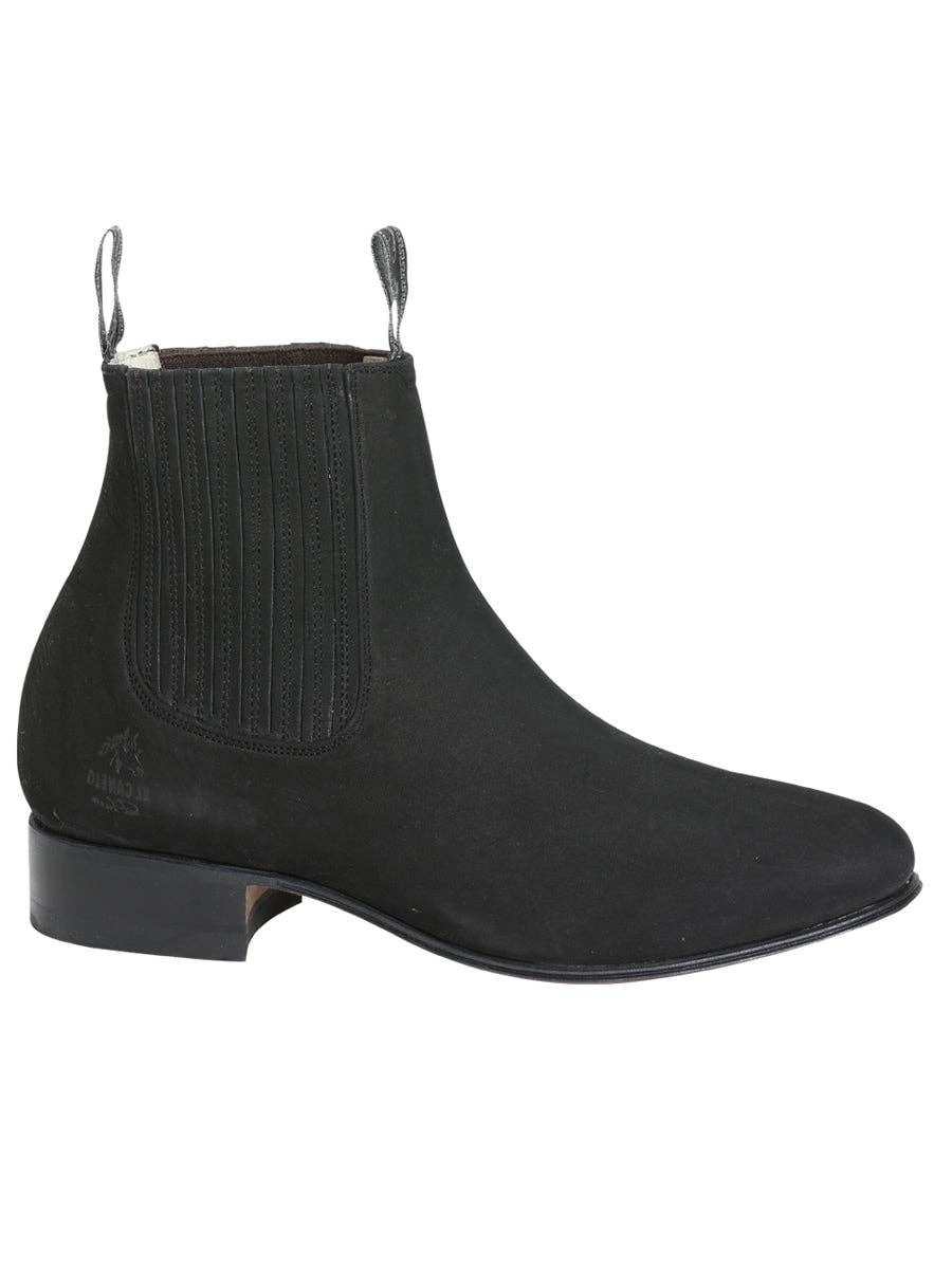 El General Western Wear - Wholesale Chelsea Boots - Men's - Canelo Charro Boot - Black Nobuck 36631