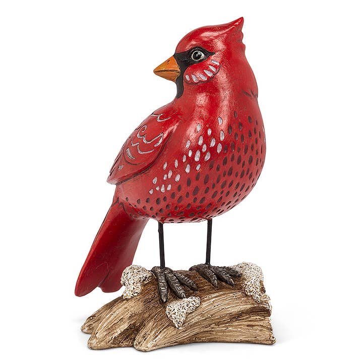Abbott - Wholesale Decorative Figurine - Standing Cardinal On Log-8.5"H
