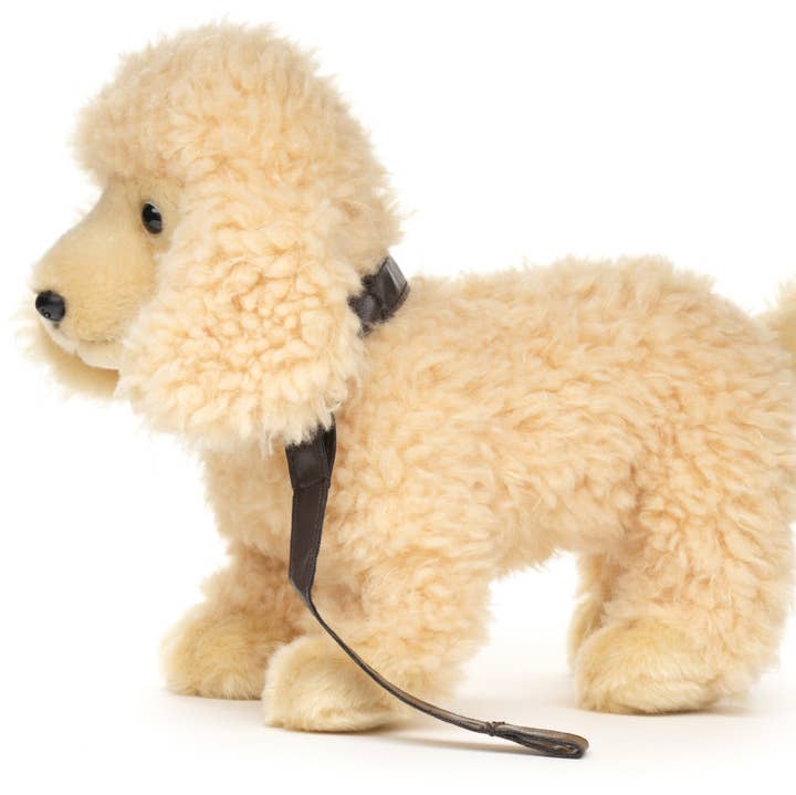 Apricot poodle, standing (with leash) - 30 cm (length) for wholesale by Uni Toys