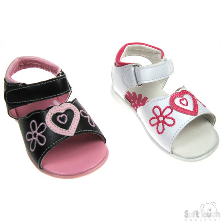 Sandaler: m/Blomst & Hjerte (DOZEN) - G1882 for engroshandel hos Soft Touch