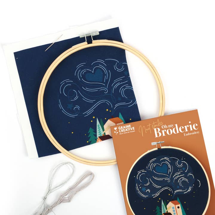 Graine Créative - Wholesale Embroidery/Cross Stitch Supplies - PARTIAL NIGHT EMBROIDERY KIT Ø20 CM4