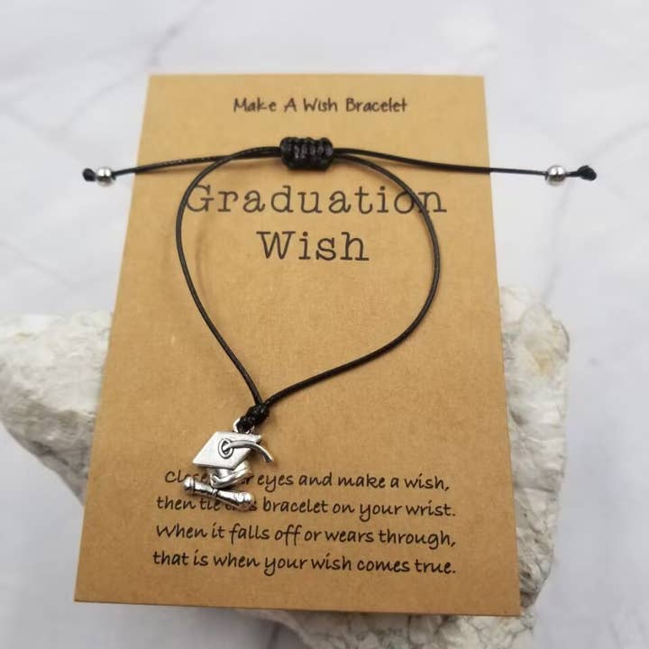 Graduation Cap Charm Graduation Wish Bracelet for wholesale by The Pretty Jewellery