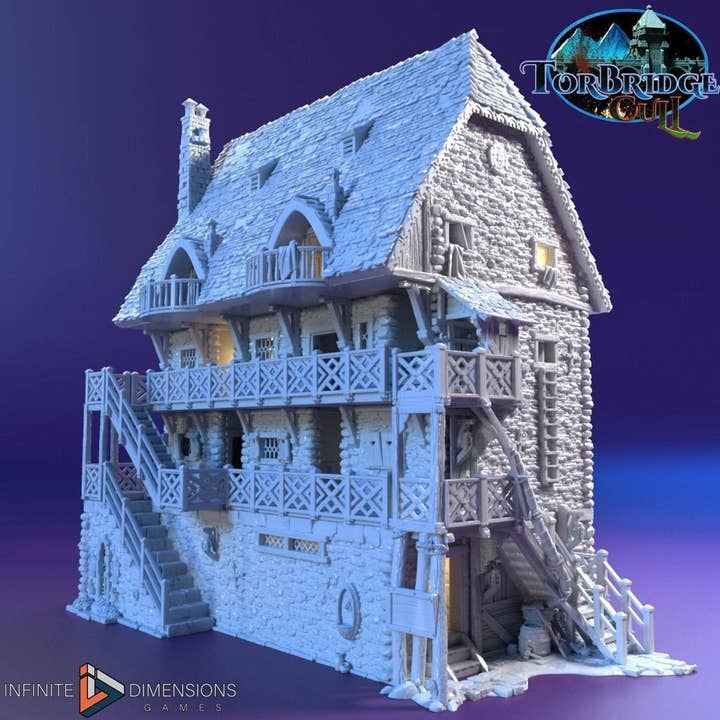 Het Laatste Haard Hotel Miniatuur Gebouw Set - DnD, Wargaming, Modeltrein | Taverne | Hotel | Middeleeuws | Fantasie | Pathfinder | Torbridge voor wholesale door The Beaver and Broadsword