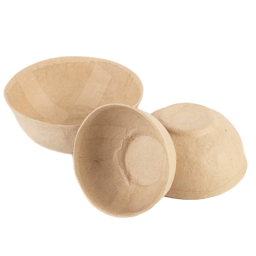 Factory Direct Craft - Wholesale Decorative Plate/Dish/Bowl - Natural Kraft Paper Mache Decorative Bowls (Set of 3)8