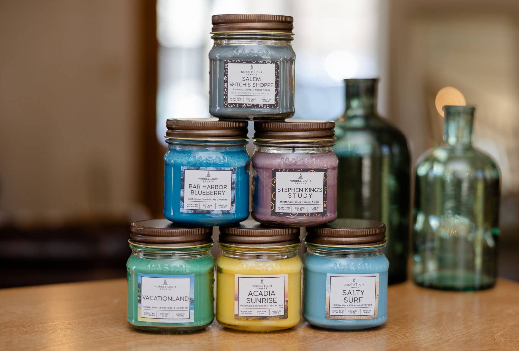 Nubble Light Candle - Wholesale Jar/Filled Candle - Burial Grounds 8oz. Scented Soy Candle8