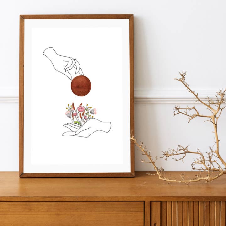 The Medicine Garden' Botanical Fine Art Print for wholesale by The Rising Space