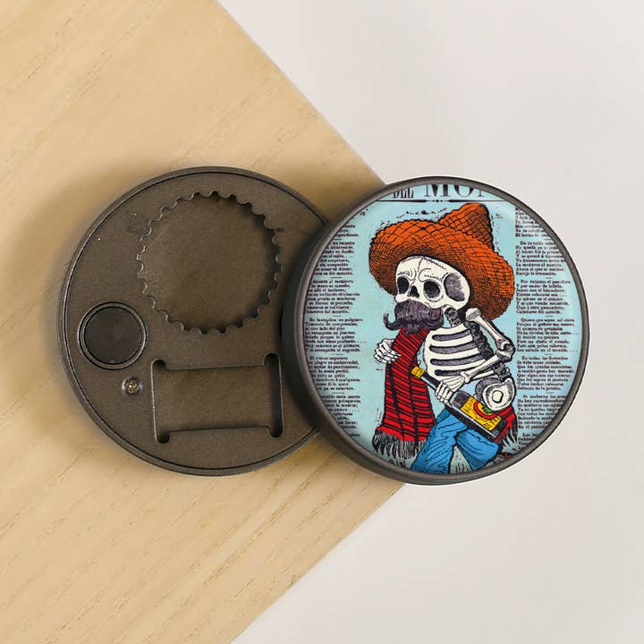 Day of the Dead Skull Bottle Latin Magnet Bottle Opener for wholesale by Lucy Lu Designs