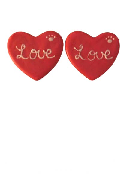 Valentine Love Hearts Gluten Free Dog Treats for wholesale by Pawsitively Homemade