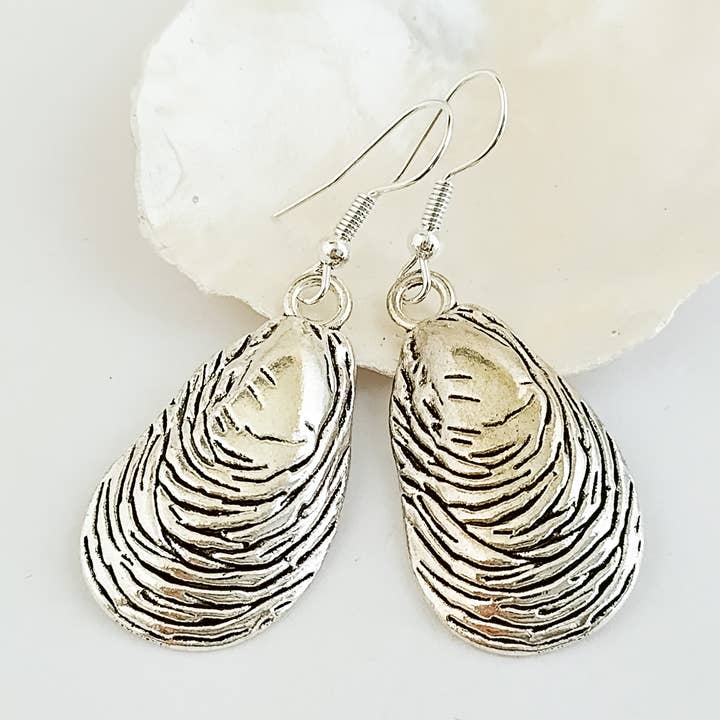 Mussel Shell Earrings, Nautical Earrings, Coastal Jewelry for wholesale by Piccadilly Pendants