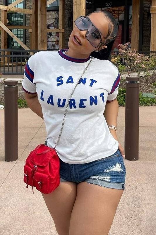 graphic white tee for wholesale on Faire0