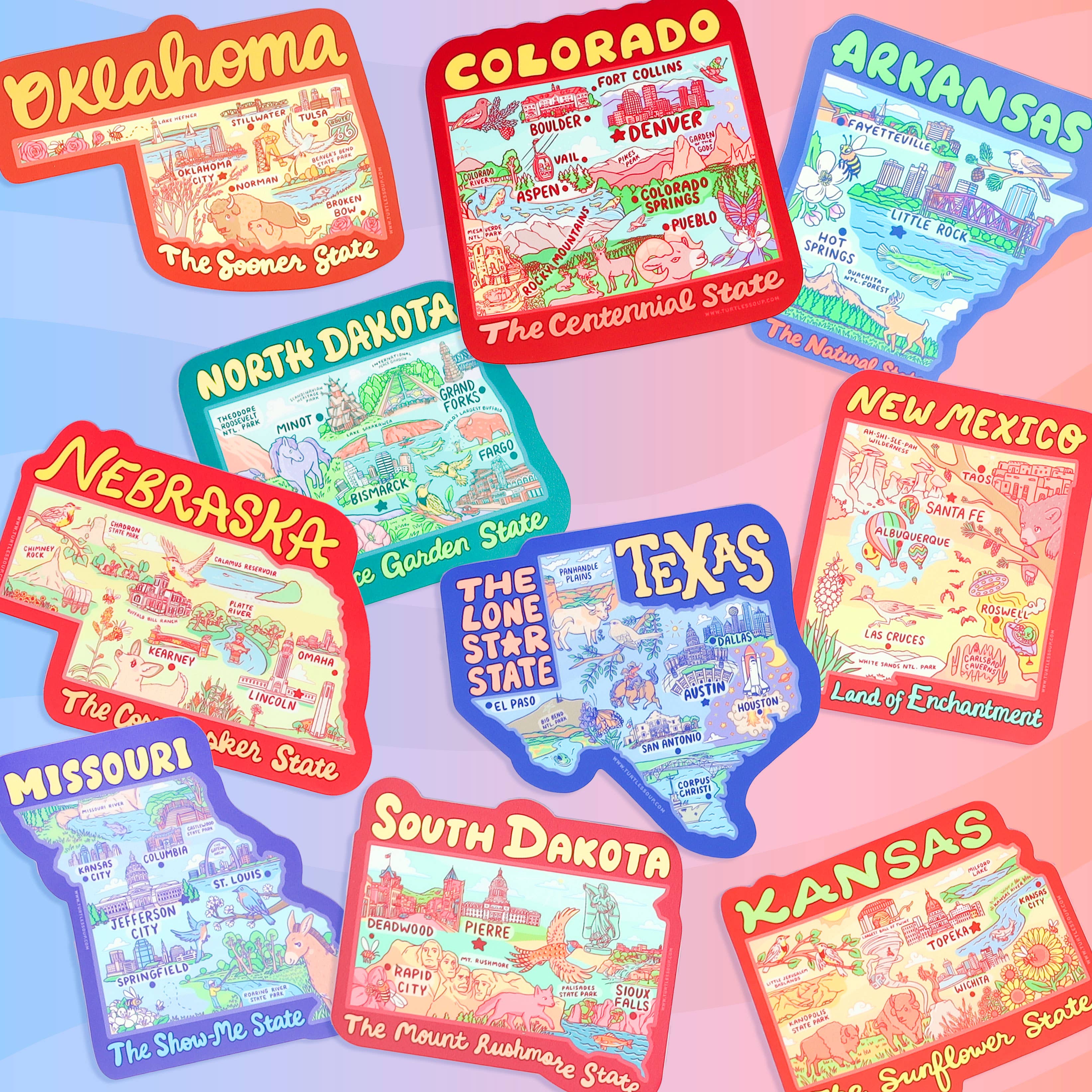 Turtle's Soup – wholesale Sticker – North Dakota Map Peace Garden State Car Decal Vinyl Sticker1