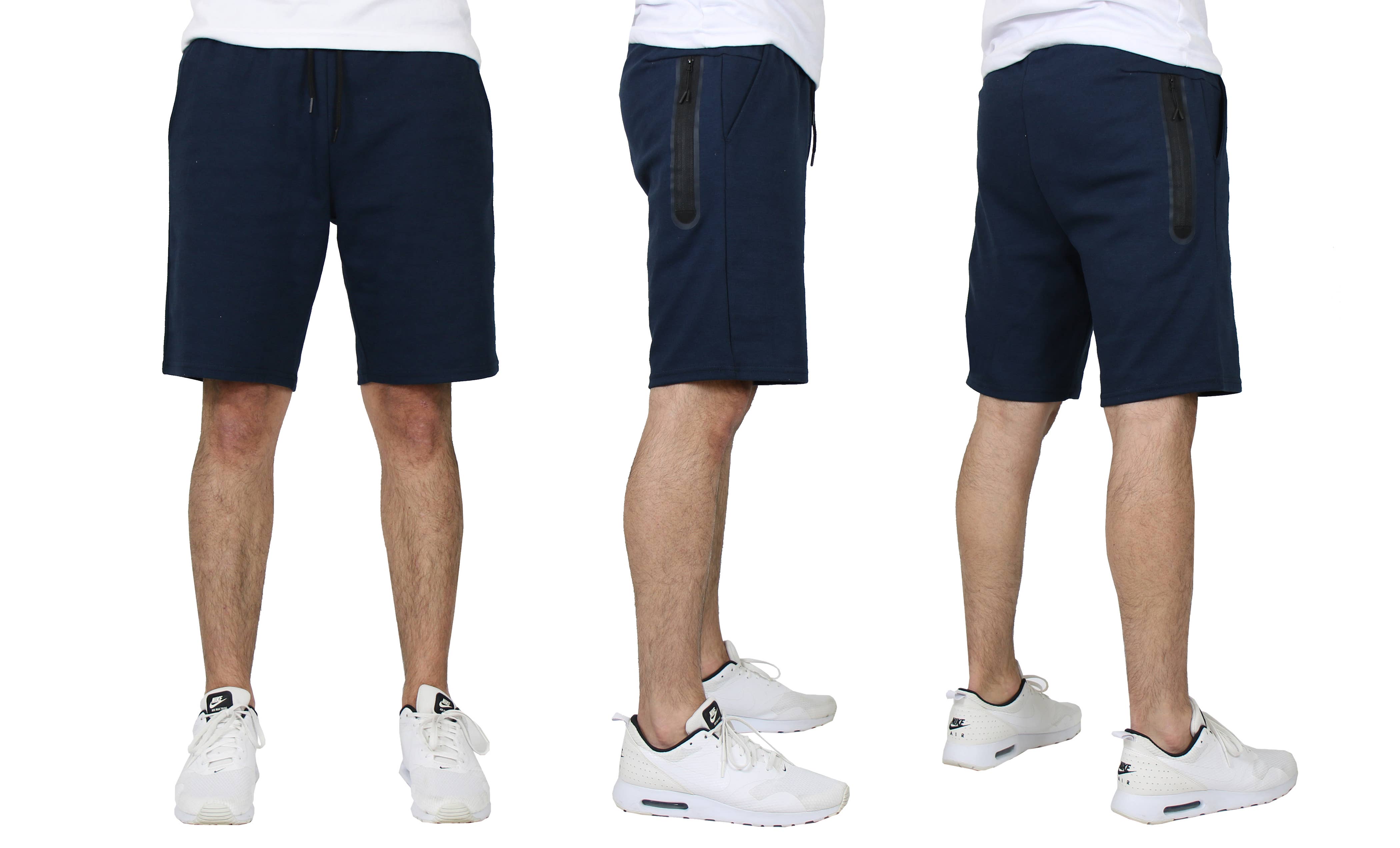 Galaxy By Harvic – wholesale Athletic shorts – Men's – Men's Tech Fleece Performance Shorts With Heat Seal Zipper3