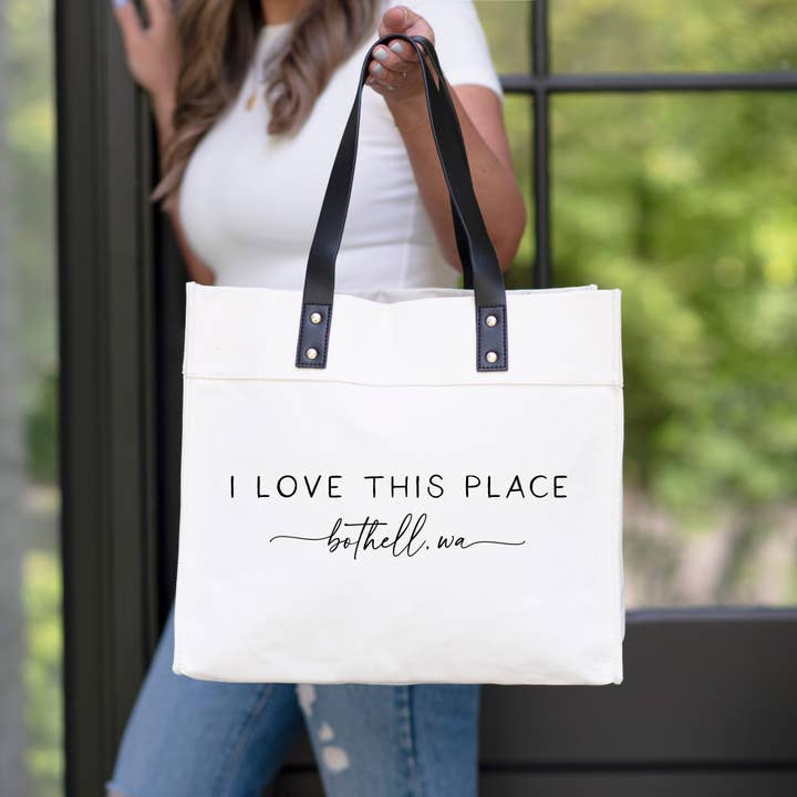 Porter Lane Home - Wholesale Tote bag – Women's - I Love This Place Custom Market Tote2