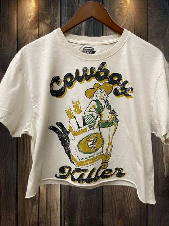 Cowboy Killer Relaxed Crop T-shirt for wholesale by Country Deep Apparel