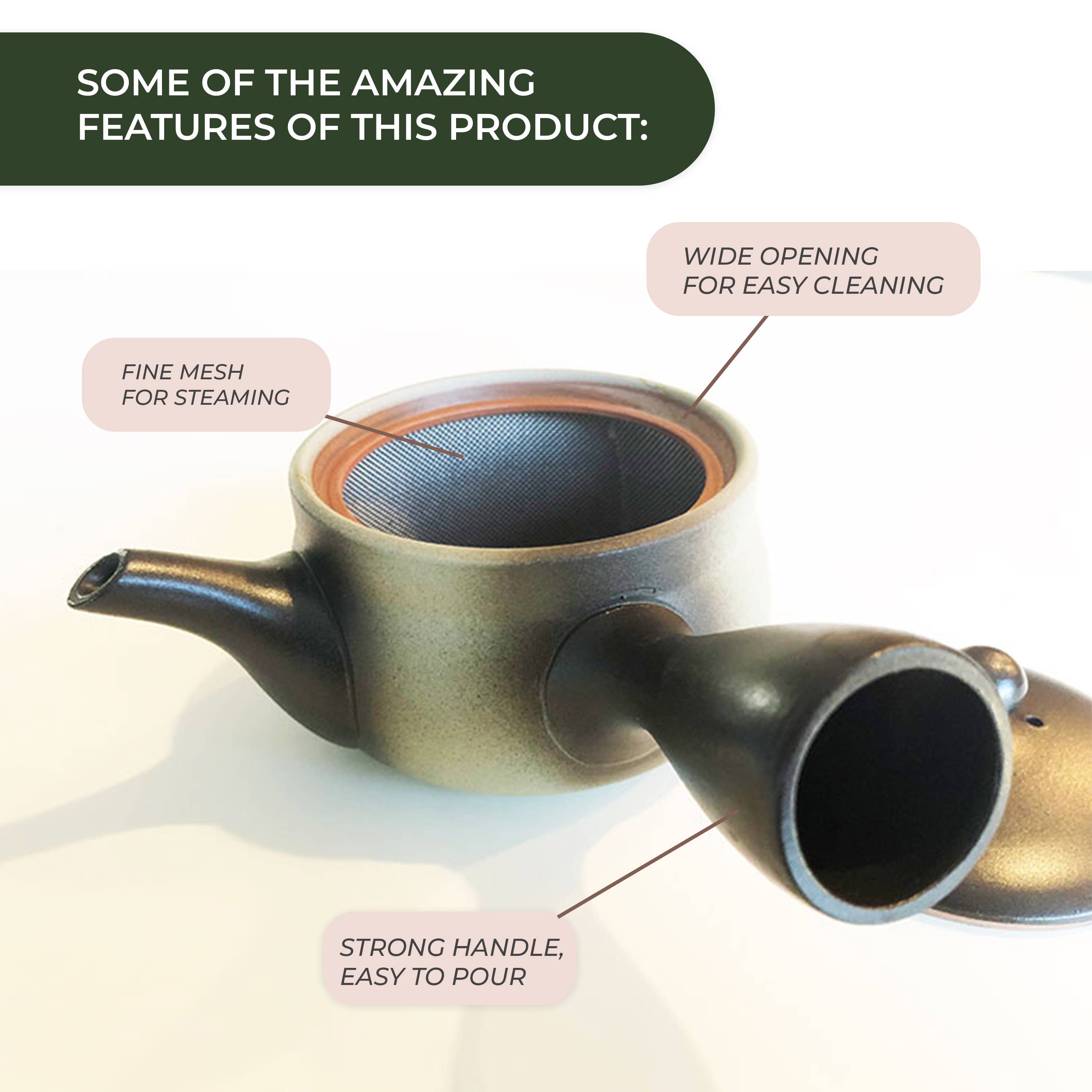 Japanese Green Tea Co. - Vendita all'ingrosso Teiere - Tokoname Yaki Kyusu teiera da 270 cc per tè Fukamushi16