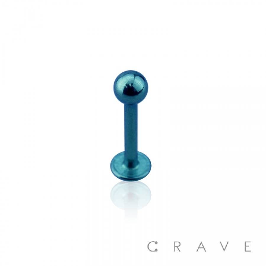 CRAVE - Wholesale Lip Ring - ION PLATING OVER 316L SS LABRET WITH BALL0
