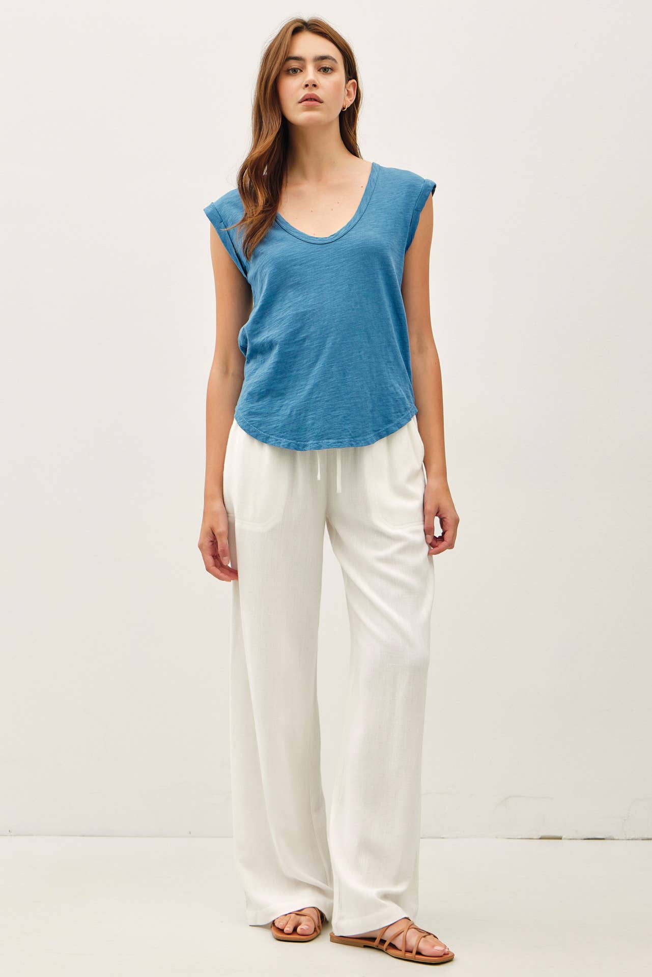 Be Cool - Wholesale T-Shirt - Women's - NEW COLOR-BASIC CAP SLEEVE GARMENT DYED TOP9