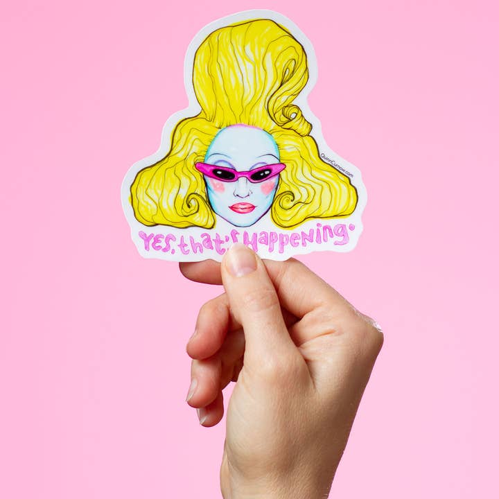 Quinn Curnow - Wholesale Sticker - DOORZICHTIGE gestanste sticker Alien Drag Queen Juno Birch