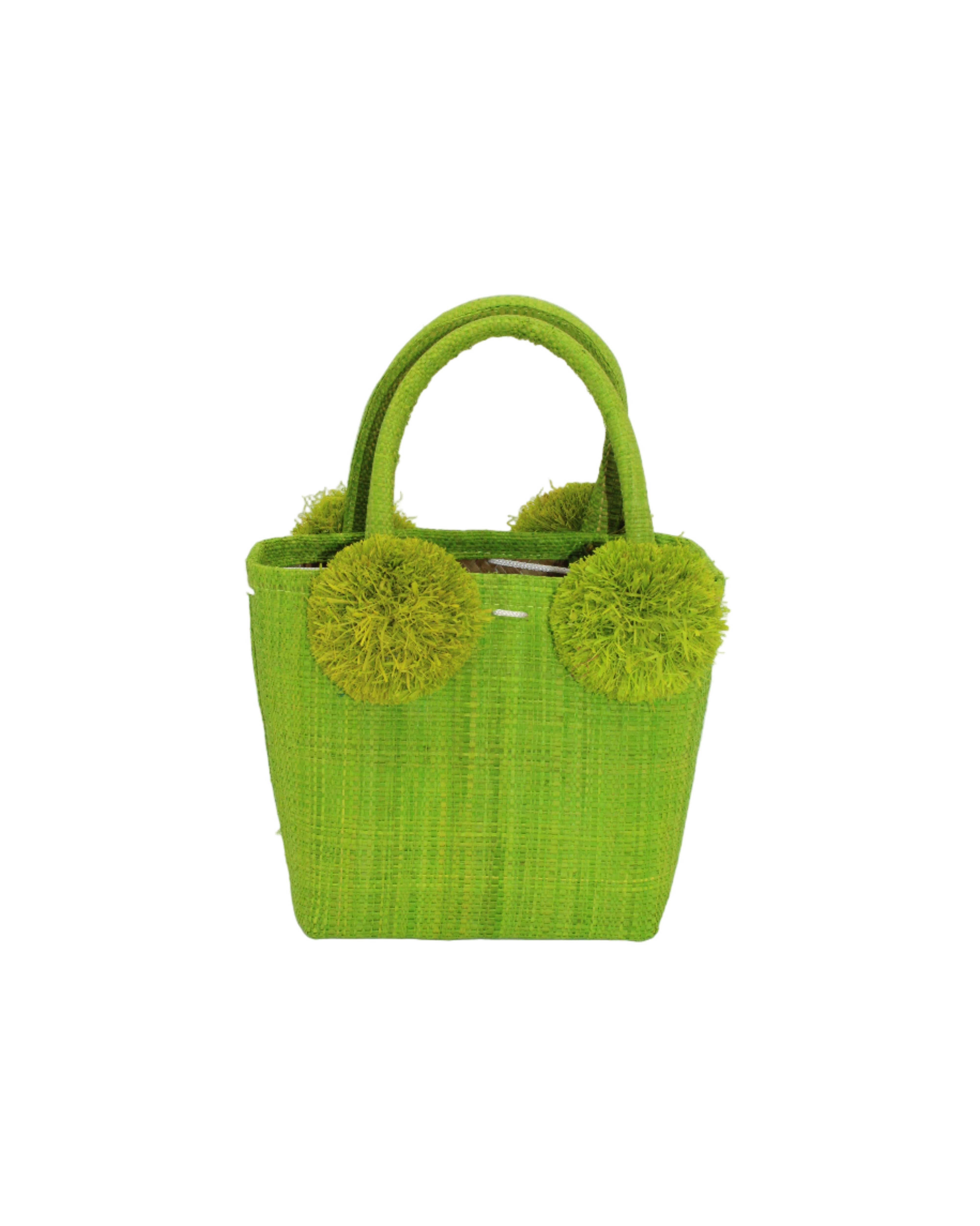 Shebobo - Wholesale Top Handle Bag - Women's - Schooner Straw Mini Bag with Pompom Accent3