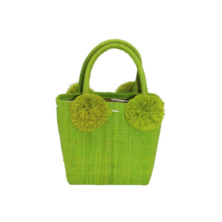 Shebobo - Wholesale Top Handle Bag - Women's - Schooner Straw Mini Bag with Pompom Accent3