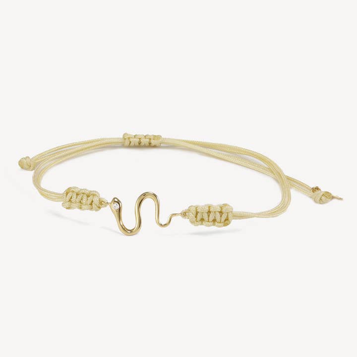 Cream Corded Snake Bracelet for wholesale by HYE JANE