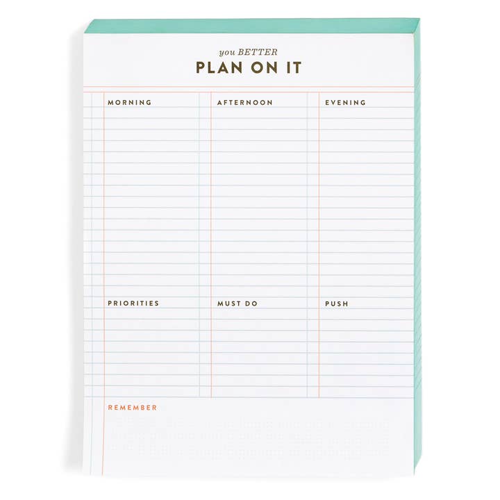 Plan On It 6x8 Notepad for wholesale by Studio Calico
