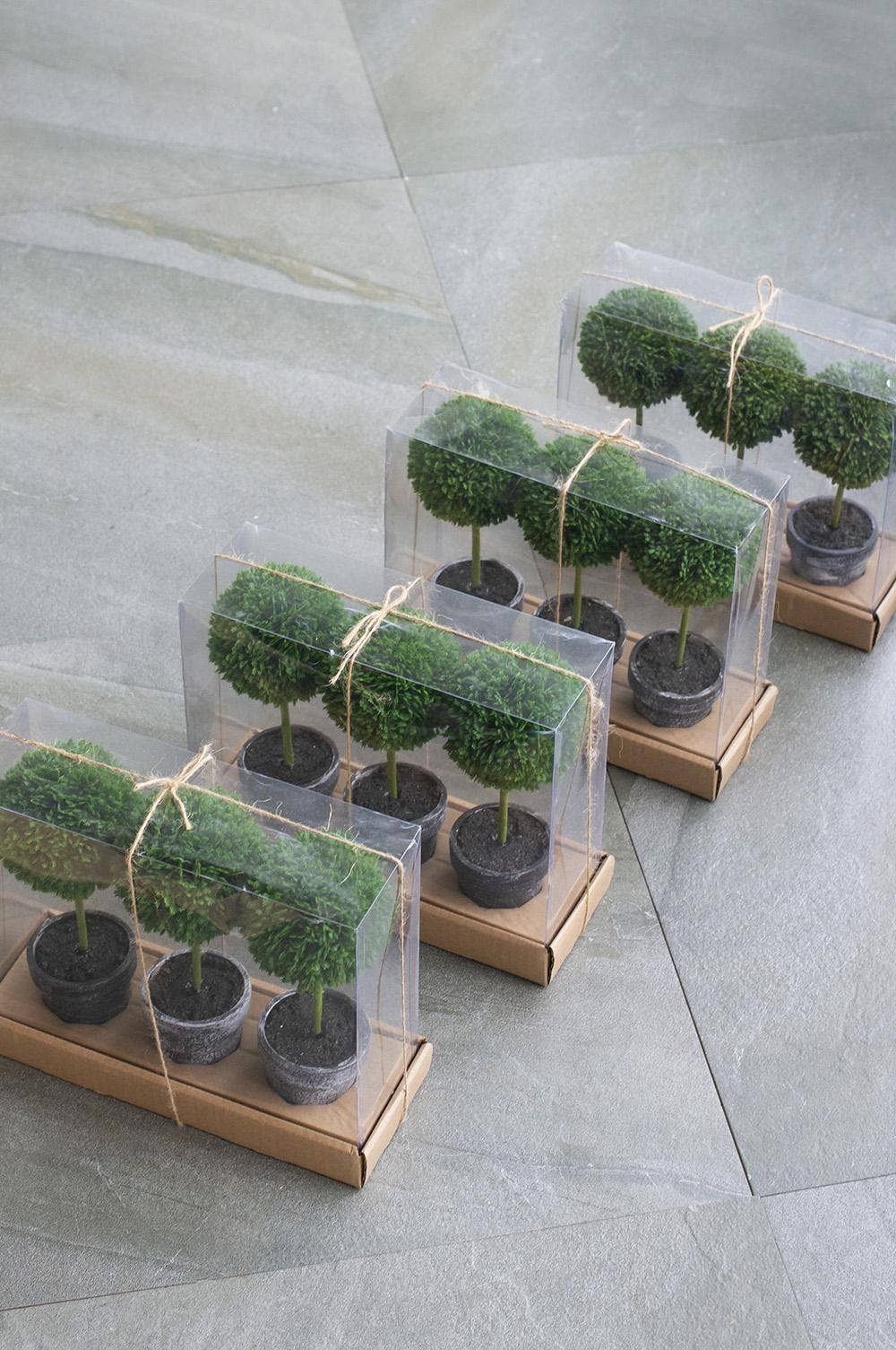 A&B Home Group Inc. - Wholesale Artificial Plant - S/3 D3x9.5" Mini Faux Potted Boxwood Topiaries - Charcoal6