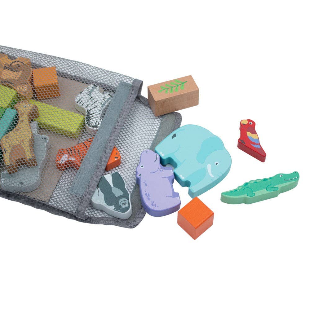 Inside Out Toys – wholesale Wood toy – Child – Safari Block Set (in net bag)1