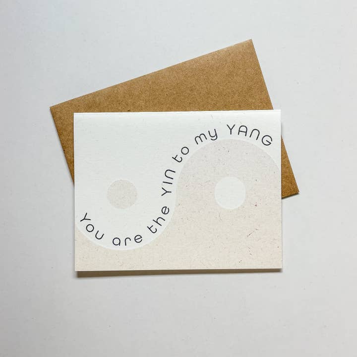 Carte de vœux Yin Yang neutre, carte cadeau, amour, amitié pour la vente par Iome