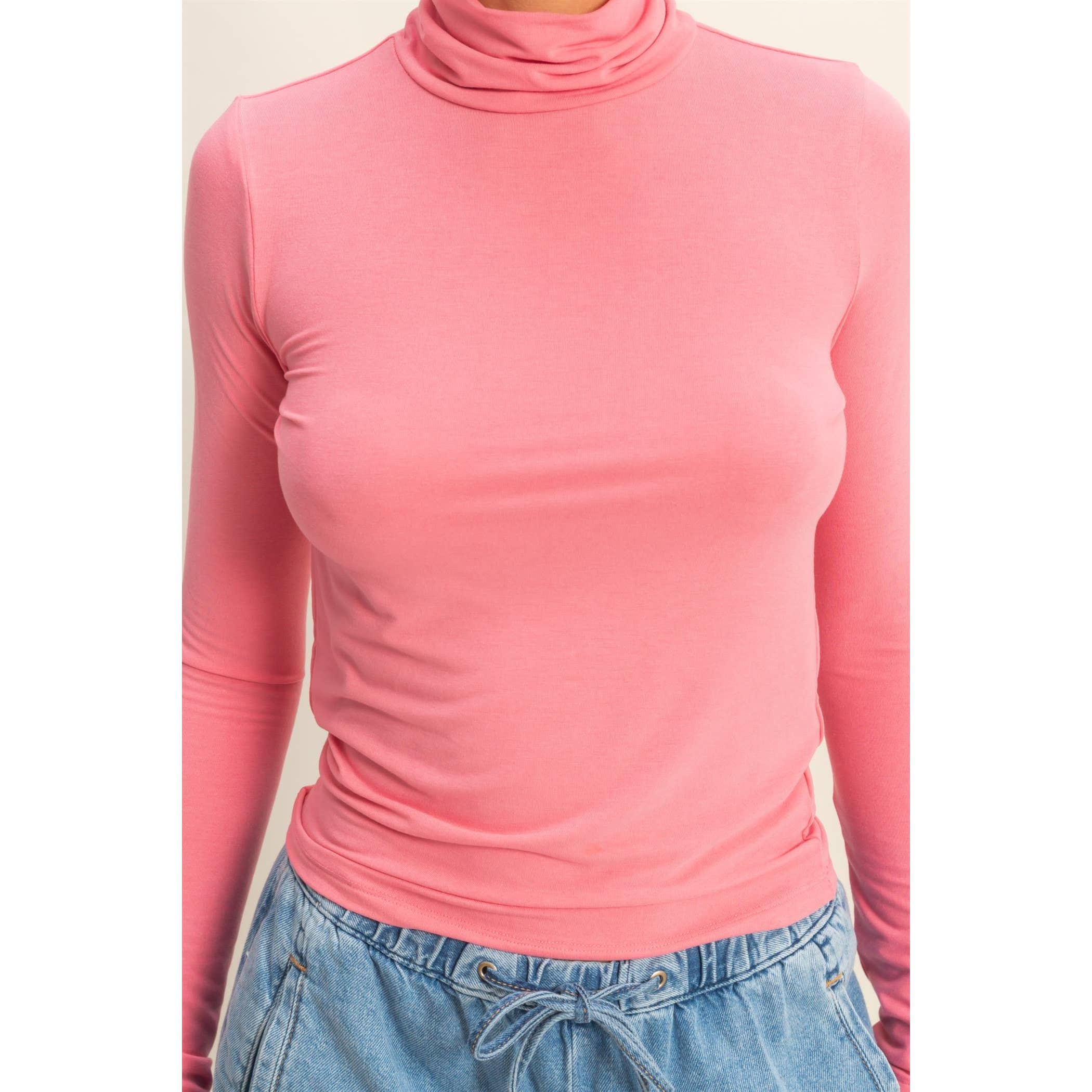 Double Zero - Wholesale Knit Top - Women's - Turtleneck Long Sleeve Fitted Top8