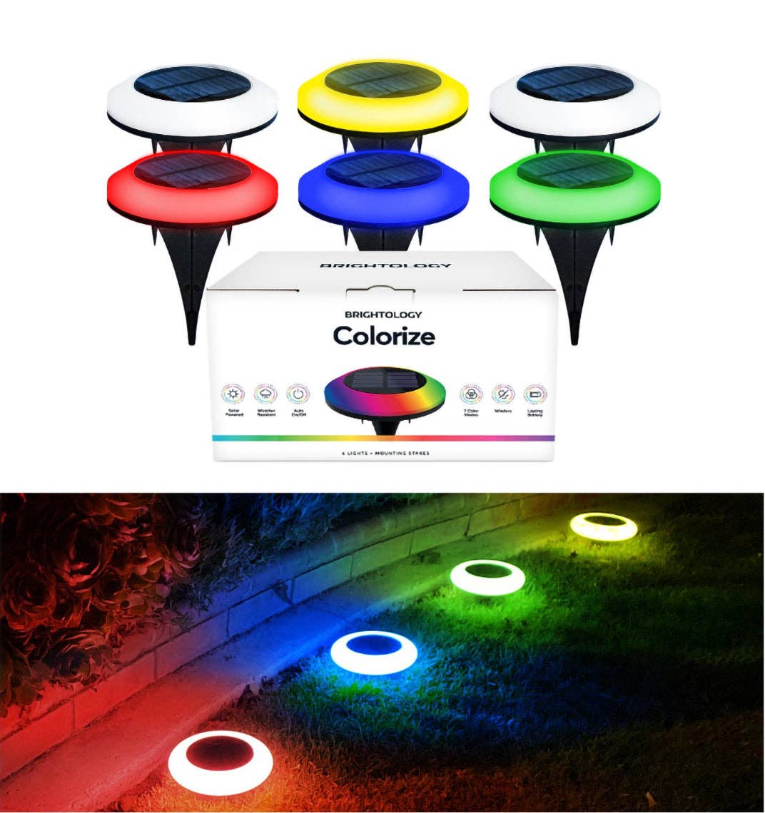 OutdoorSolarOutlet - Wholesale Outdoor/Lawn Light - Colorize Solar Lights Color Change Waterproof Ring Lights In-Ground1