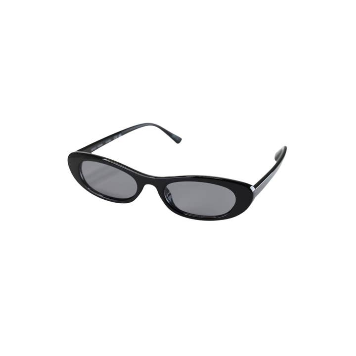 Retro Oval Sunglasses in Jet Black for wholesale by V by Vye Eyewear